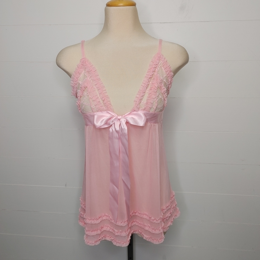 Love La Senza tie front ruffle chemise size M